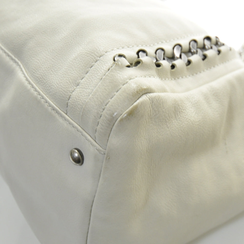 Chanel Leather Large Modern Chain Tote White 5 of 13