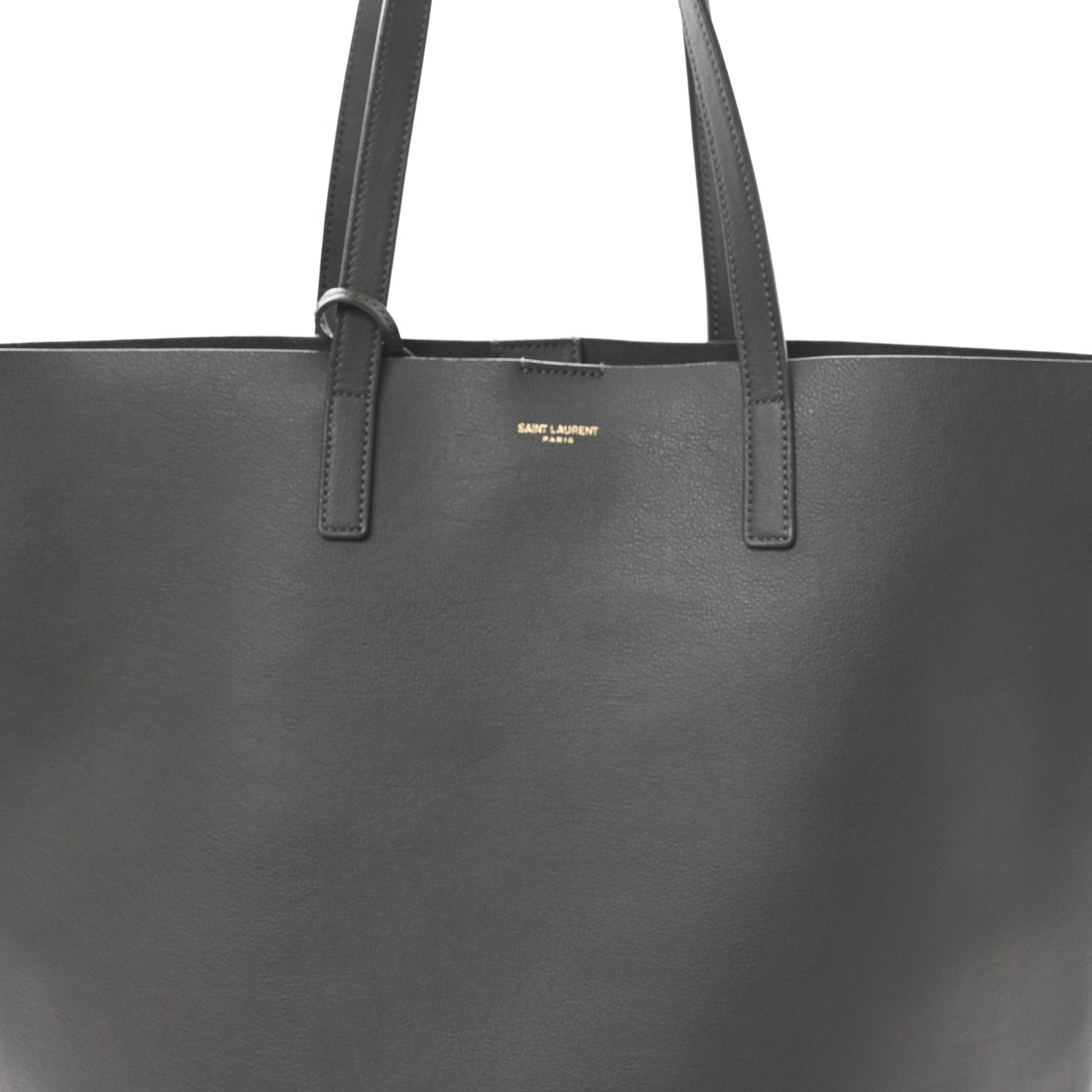 Saint Laurent Calfskin North-South Shopping Tote Storm 9 of 13