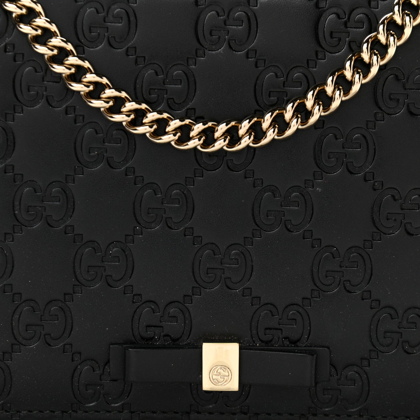 Guccissima Signature Bowy Chain Wallet Black