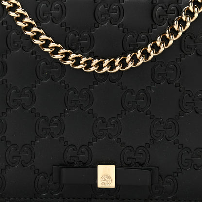 Gucci Guccissima Signature Bowy Chain Wallet Black 7 of 9