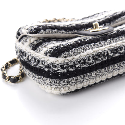Chanel Tweed Braid Mini Flap Black White 8 of 9