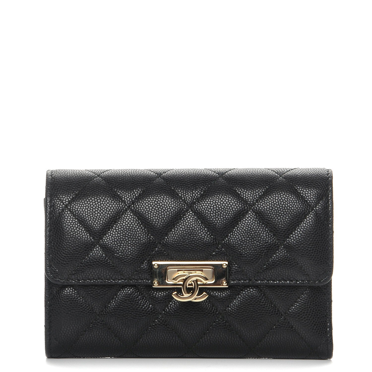 Chanel Caviar Quilted Small Golden Class Flap Wallet Black 1 of 10