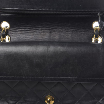 Chanel Lambskin Quilted Medium Double Flap Black 11 of 17