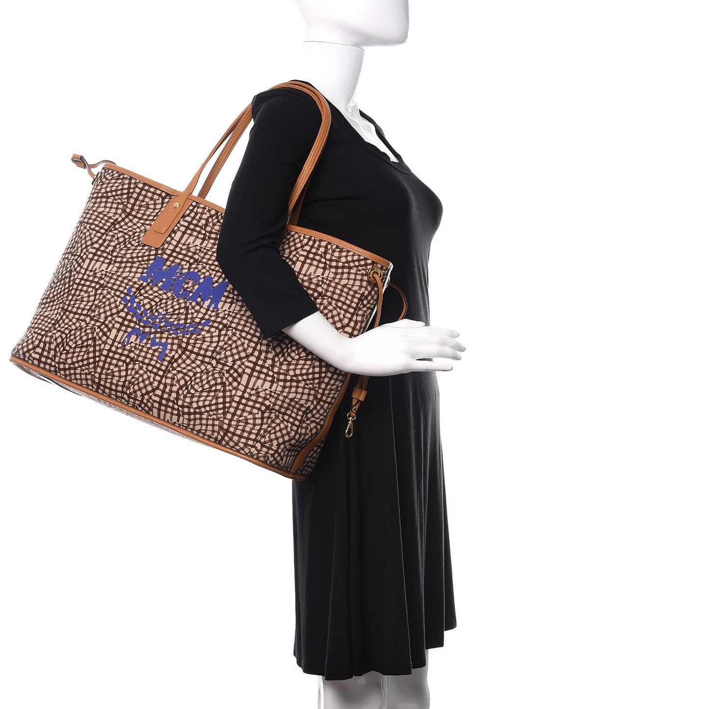 Visetos Large Liz Reversible Shopper Tote Cognac