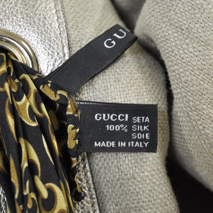 Gucci Natural Straw Leather Positano Tote Metallic 9 of 9