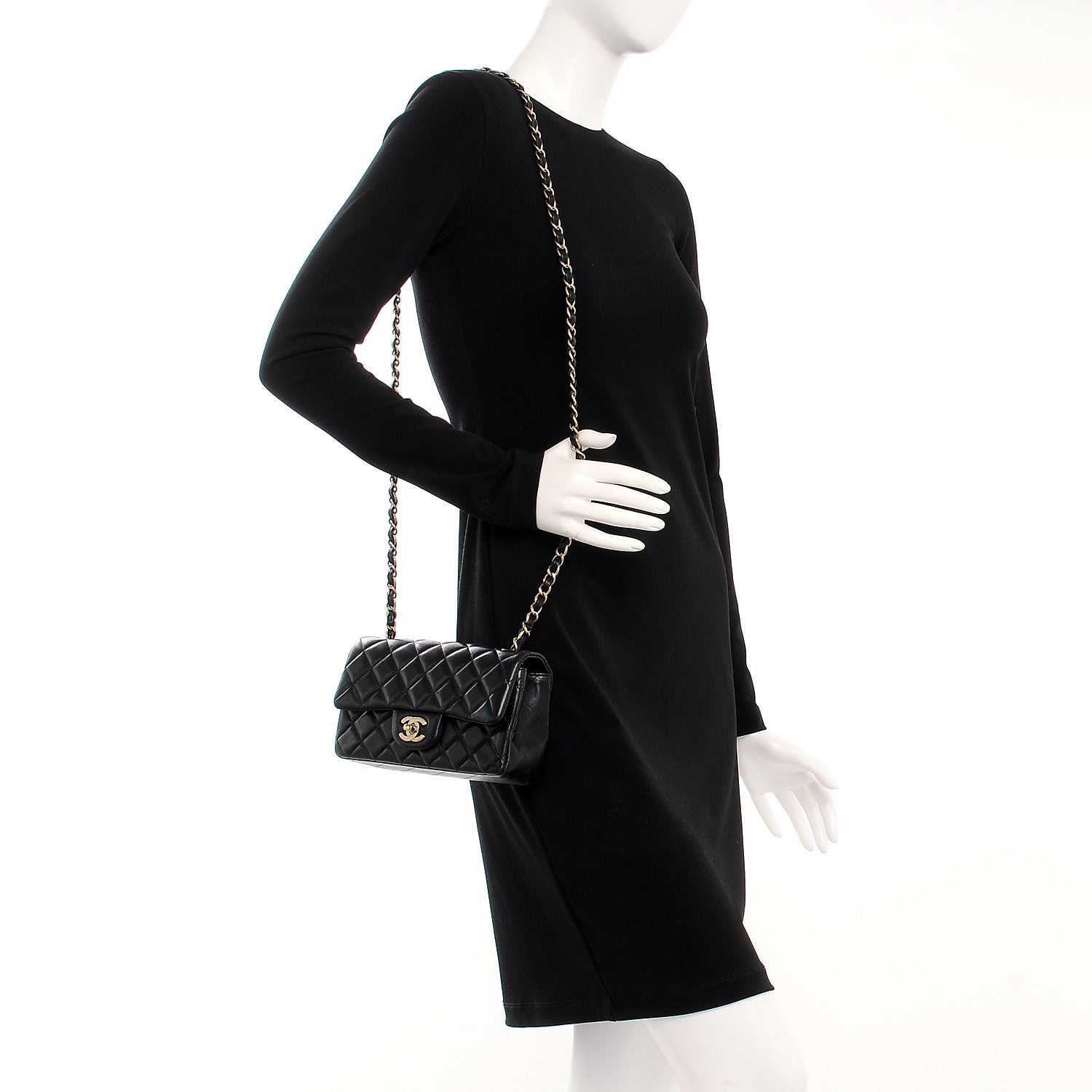 Chanel Lambskin Quilted Mini Rectangular Flap Black 2 of 7