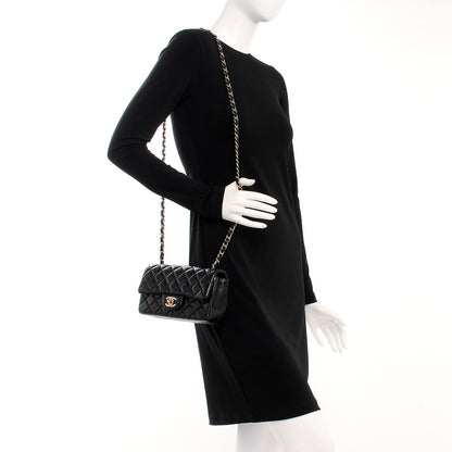 Chanel Lambskin Quilted Mini Rectangular Flap Black 2 of 7