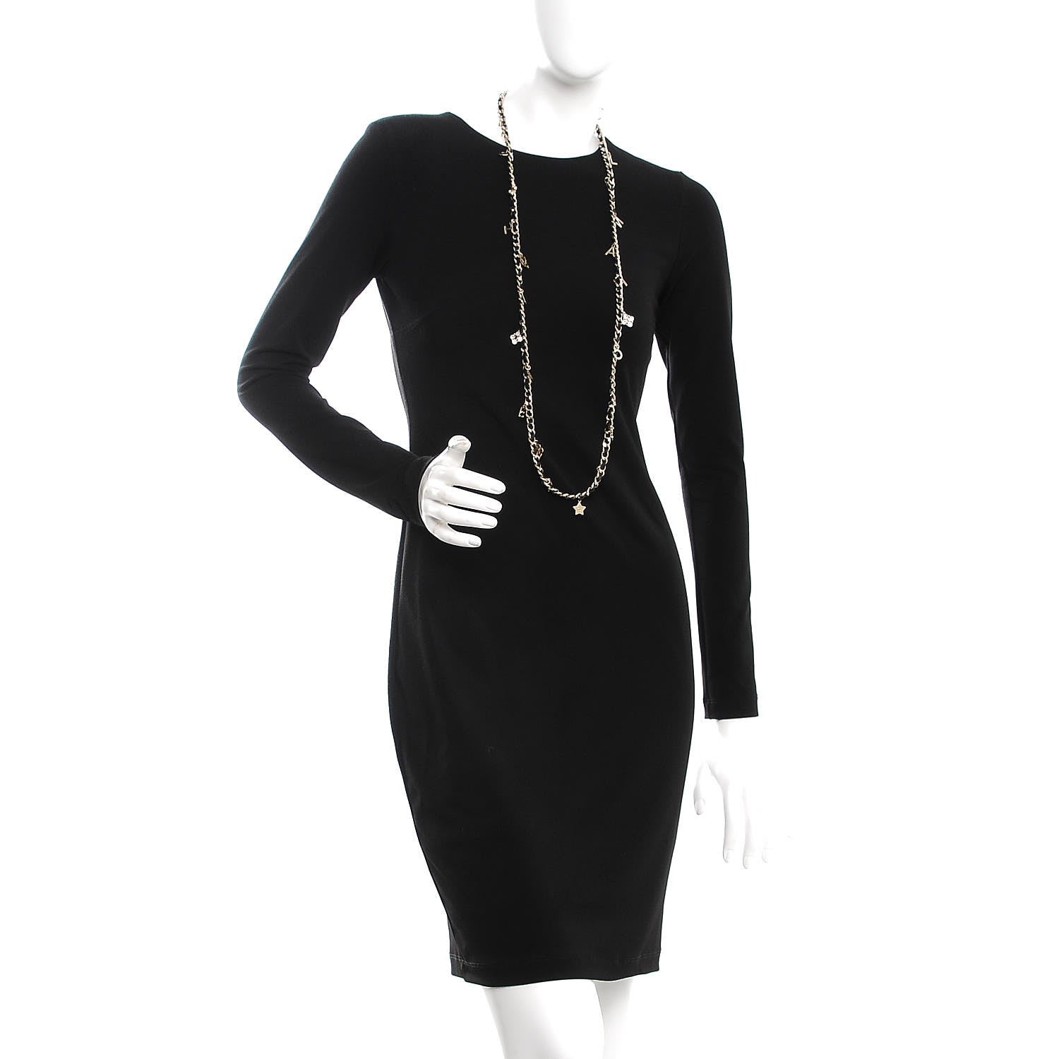 Chanel Lambskin CC Long Chain Necklace Black Gold 2 of 6