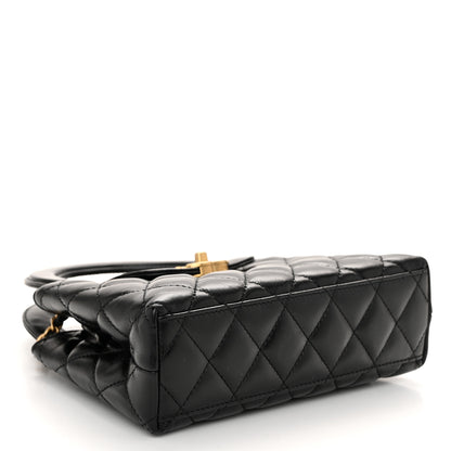 Chanel Shiny Aged Calfskin Quilted Nano Kelly Shopper Black 4 of 11