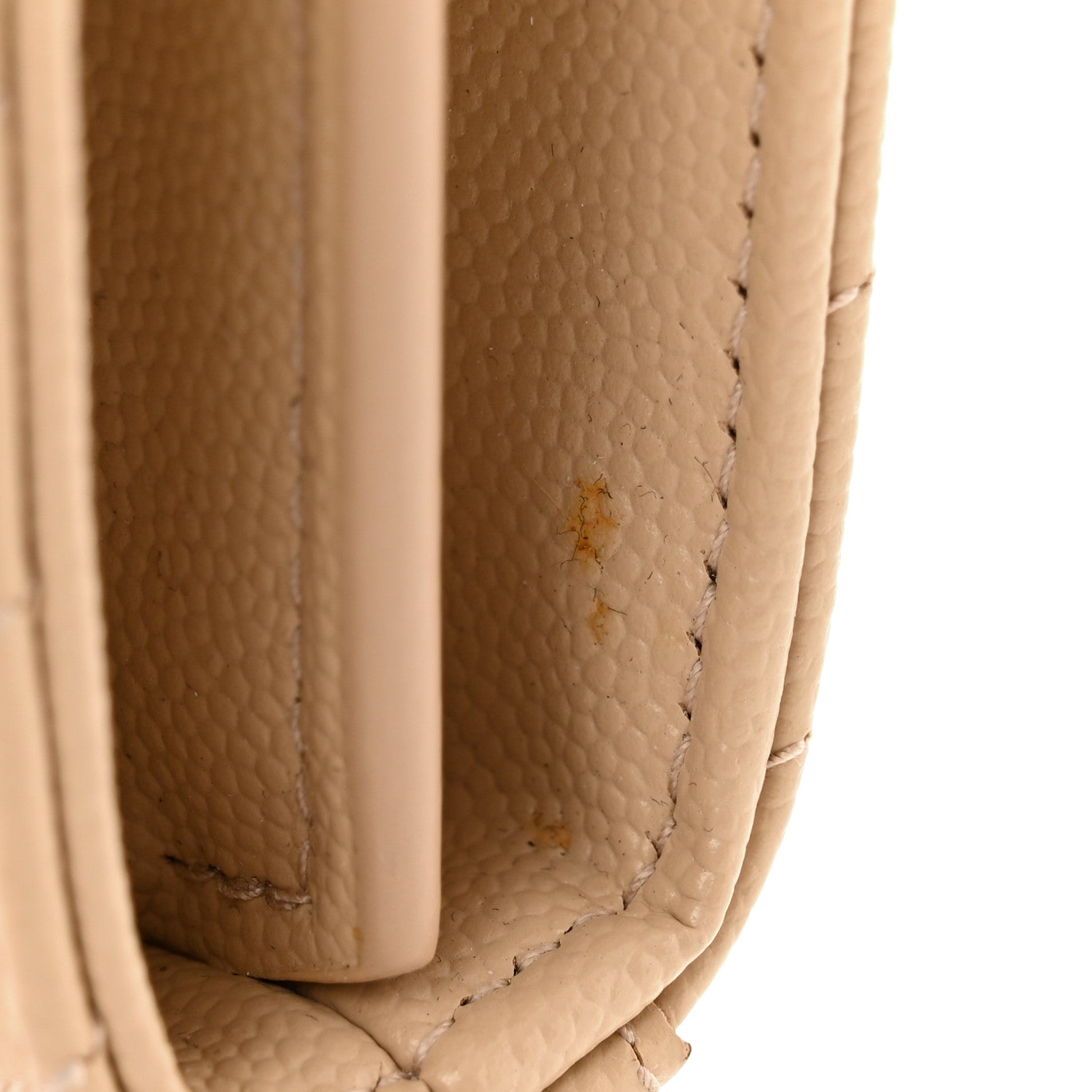 Saint Laurent Grain De Poudre Matelasse Chevron Monogram Chain Wallet Light Beige 11 of 13