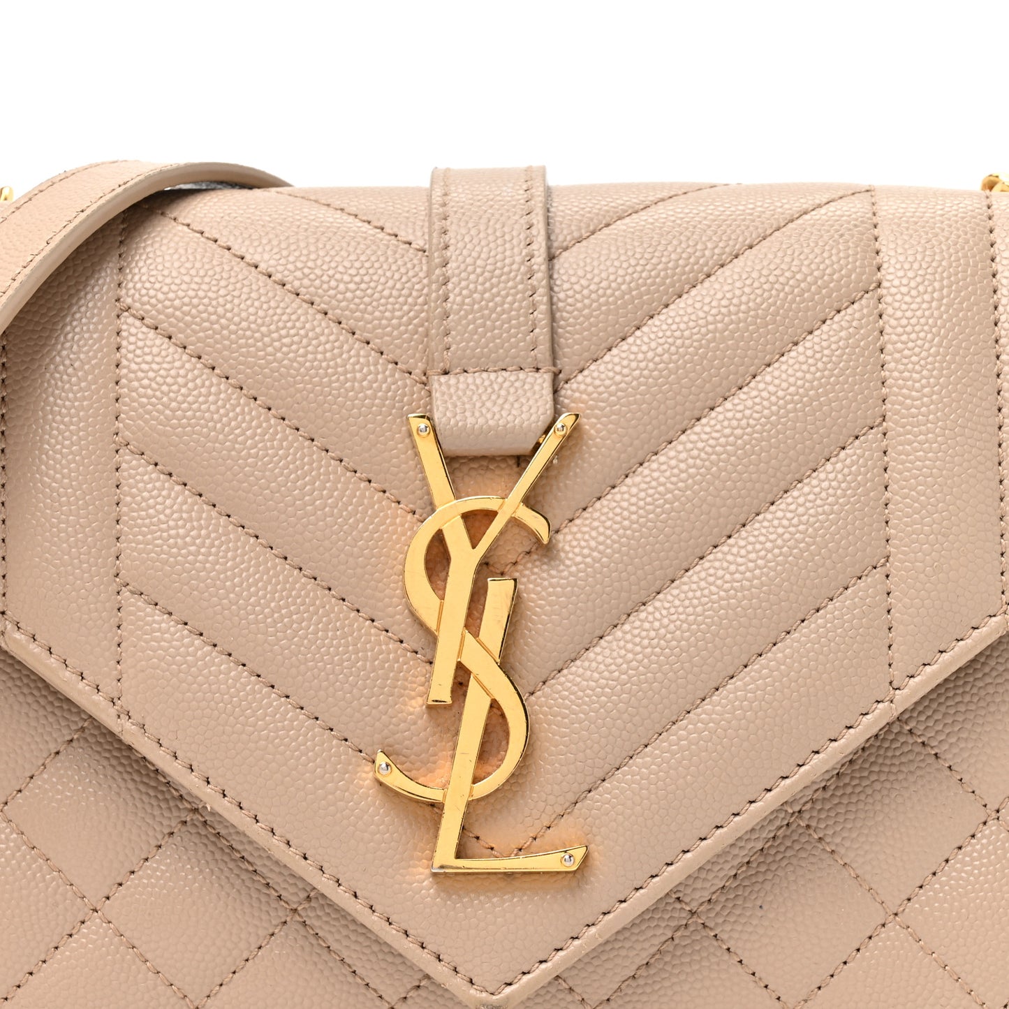 Grain De Poudre Textured Mixed Matelasse Triquilt Small Monogram Satchel Dark Beige