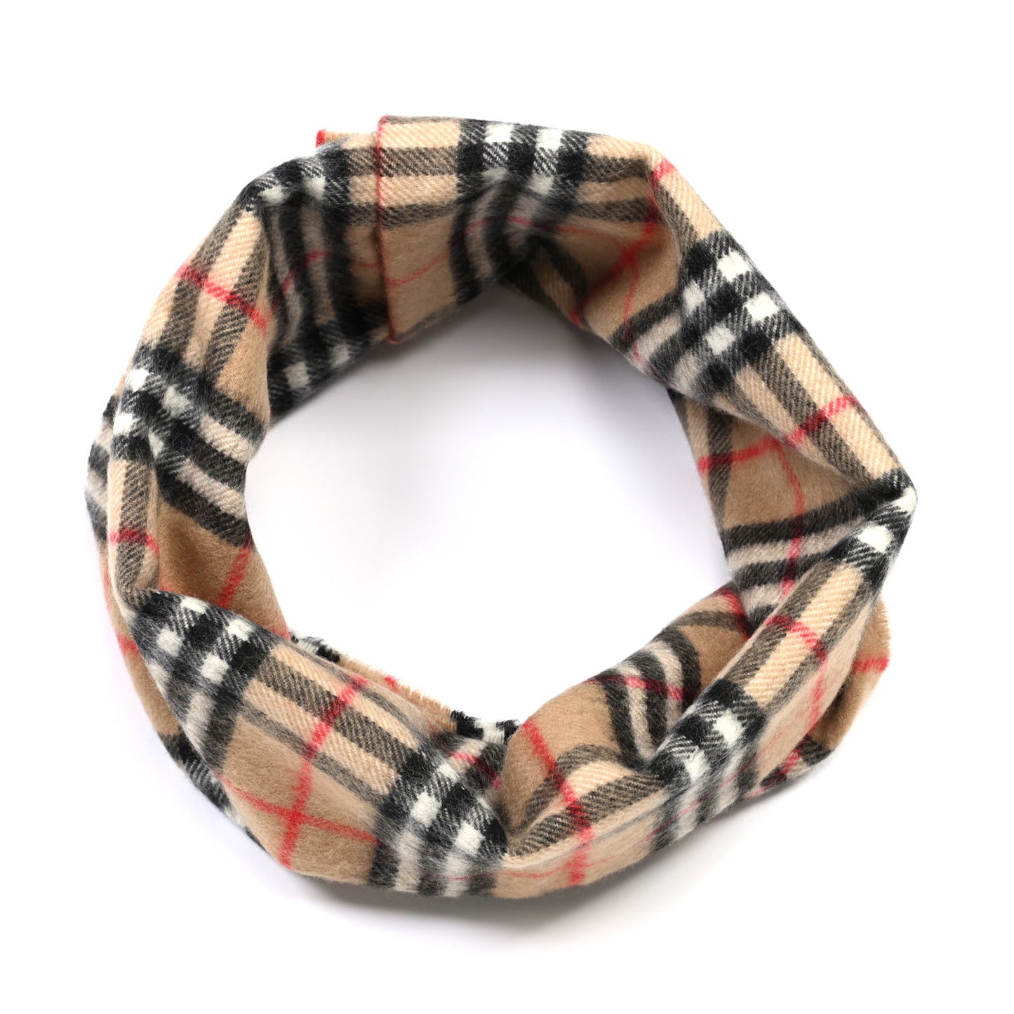 Cashmere Vintage Check Snood Archive Beige