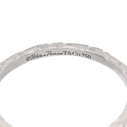 Tiffany 18K White Gold Diamond Paloma Picasso Hammered Ring 54 7 4 of 4
