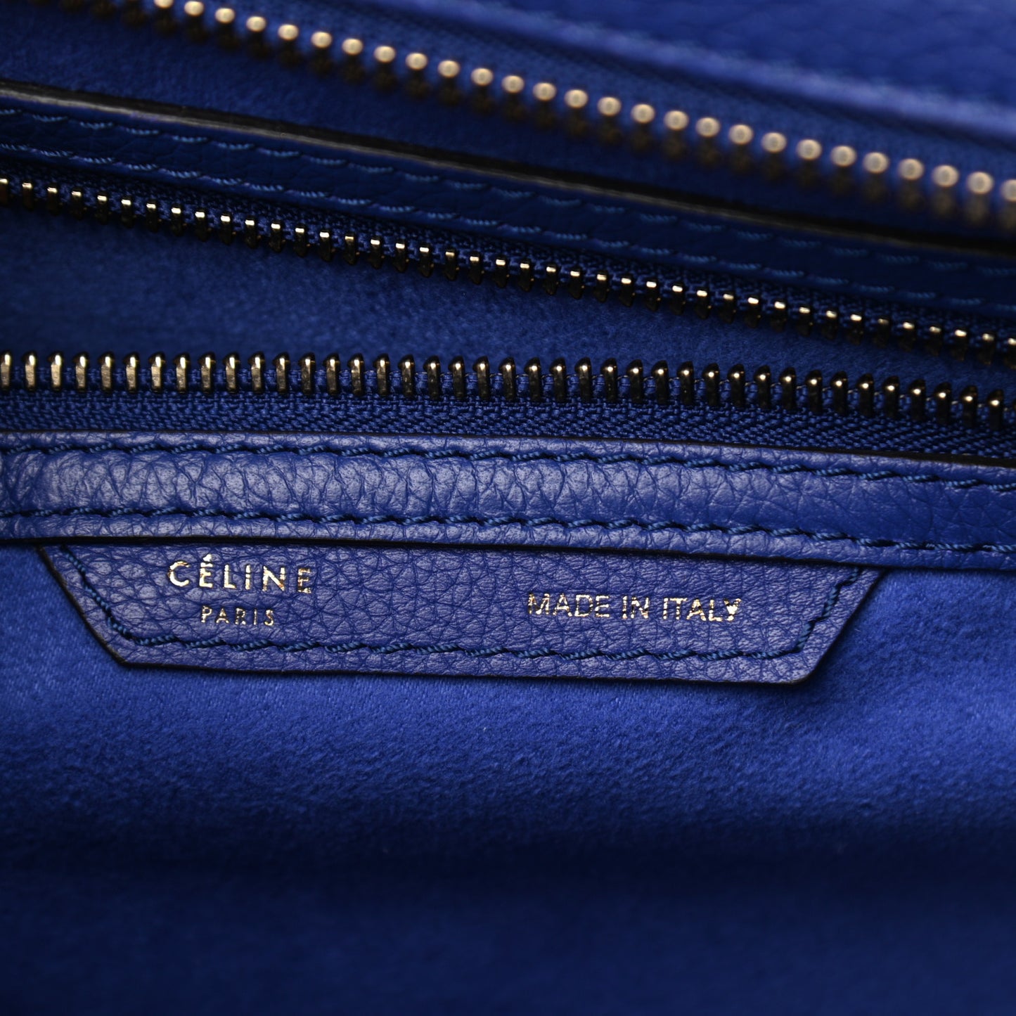 Drummed Calfskin Mini Luggage Indigo
