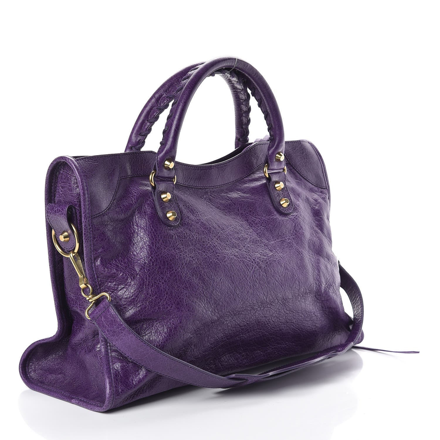 Balenciaga Agneau Classic Gold Hardware City Dark Violet 3 of 9