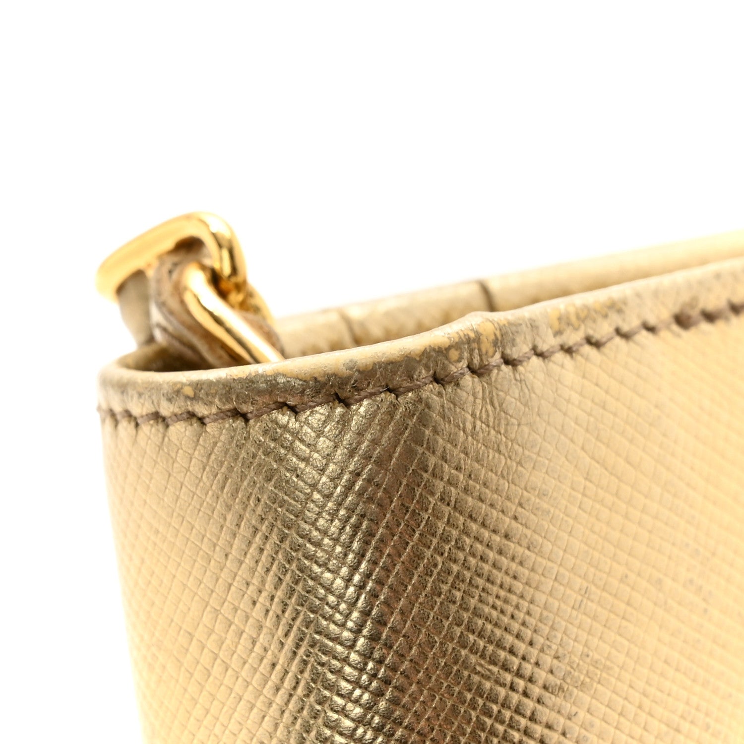 Prada Metallic Saffiano Wallet On Chain Platino 20 of 21