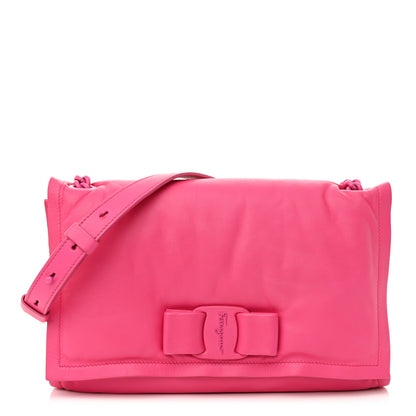 Salvatore Ferragamo Calfskin Small Viva Bow Shoulder Bag Hot Pink 1 of 11