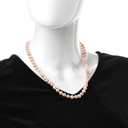 Tiffany Sterling Silver Freshwater Pearl 7-8mm Ziegfeld Necklace Pink 2 of 5