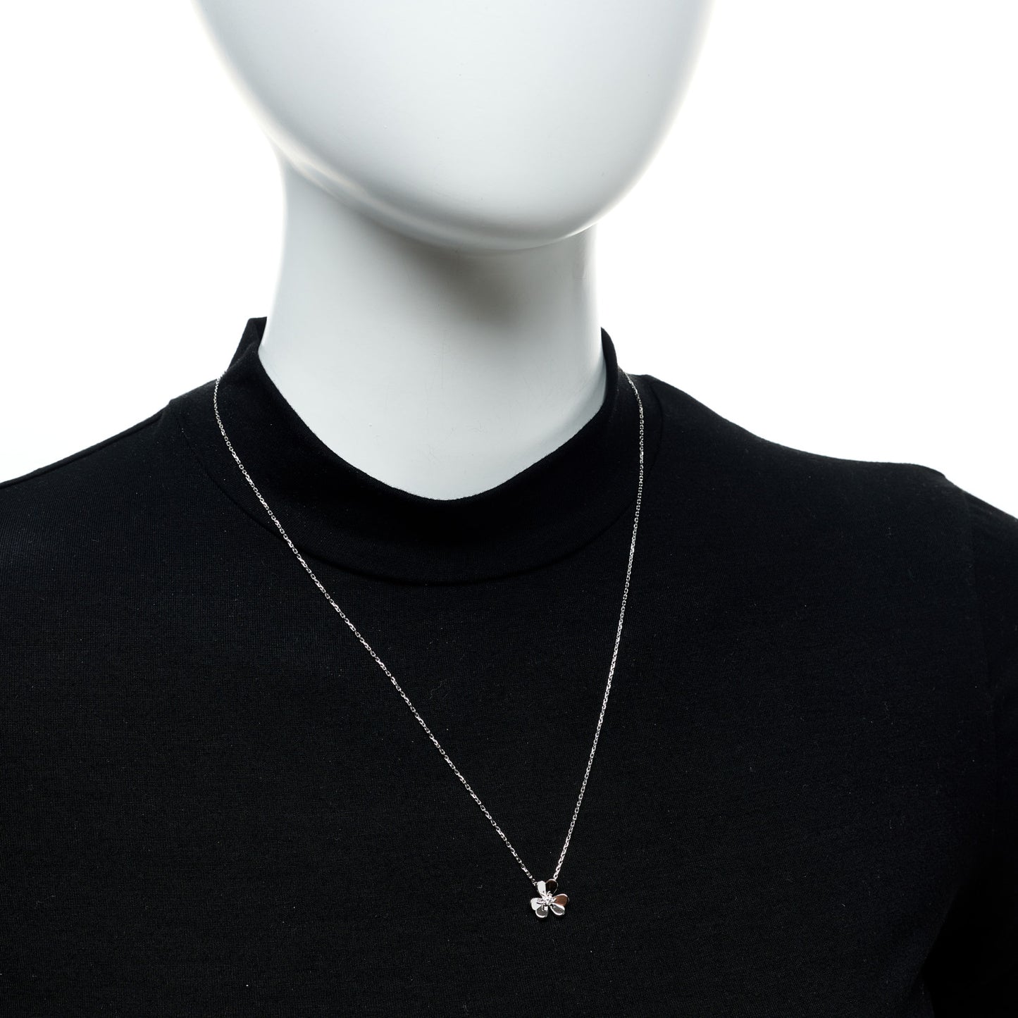 18K White Gold Diamond Mini Frivole Pendant Necklace