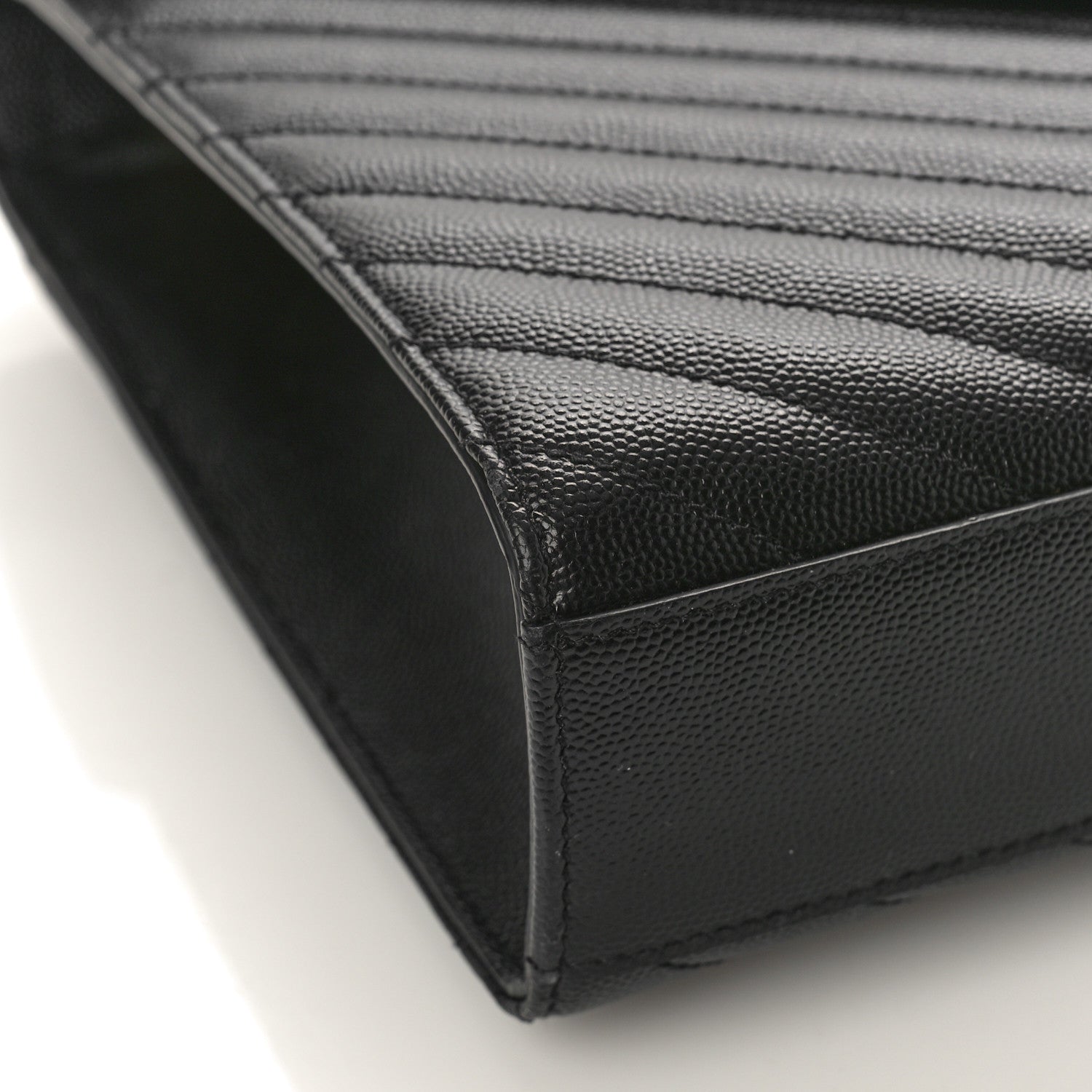 Saint Laurent Grain De Poudre Matelasse Chevron Large Monogram Satchel Black 7 of 9