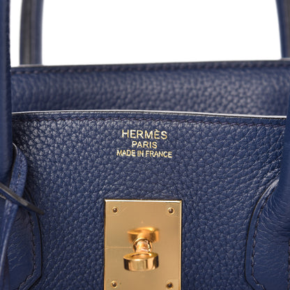 Hermes Taurillon Clemence Birkin 35 Bleu Saphir 8 of 9