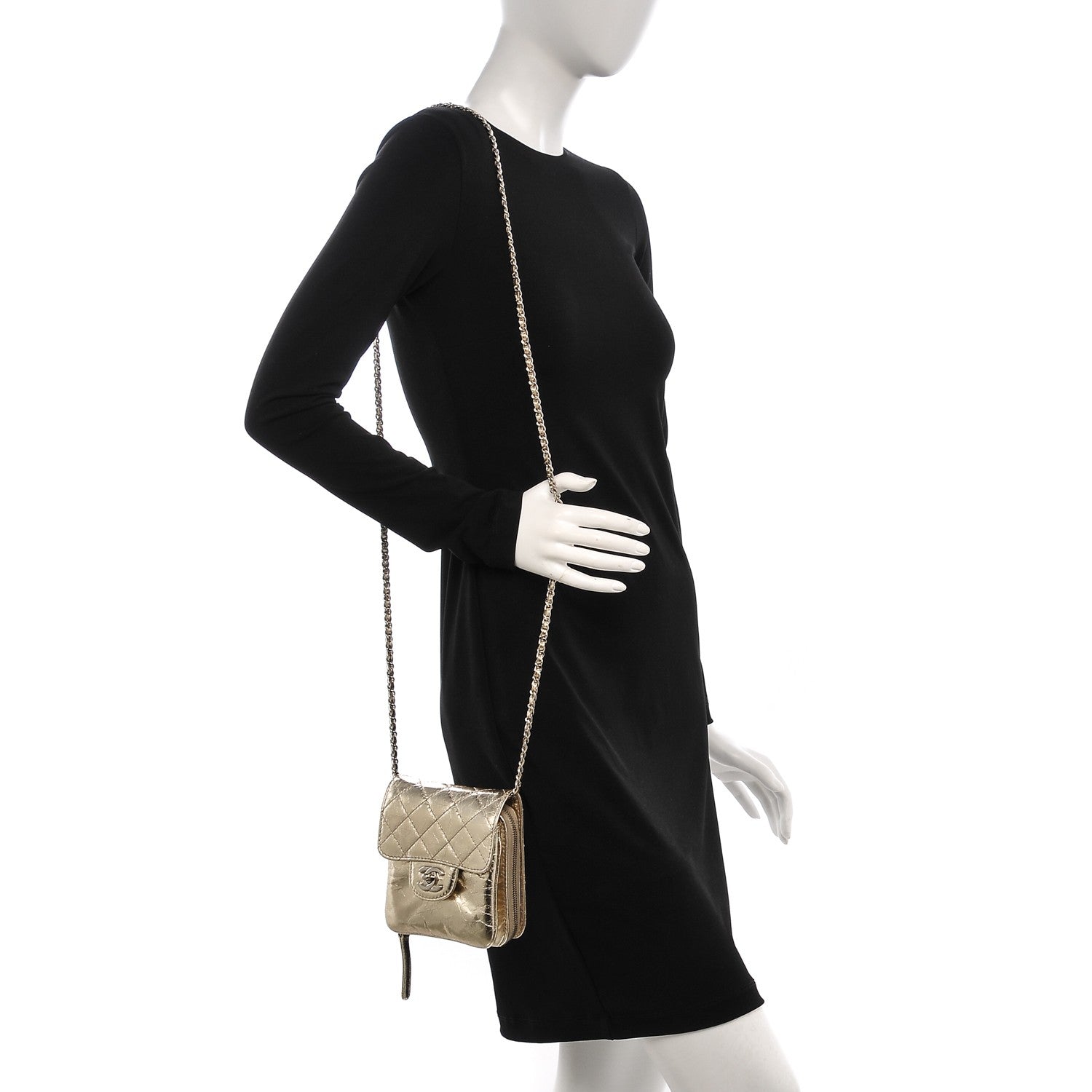 Chanel Metallic Calfskin Mini Flap Gold 2 of 8