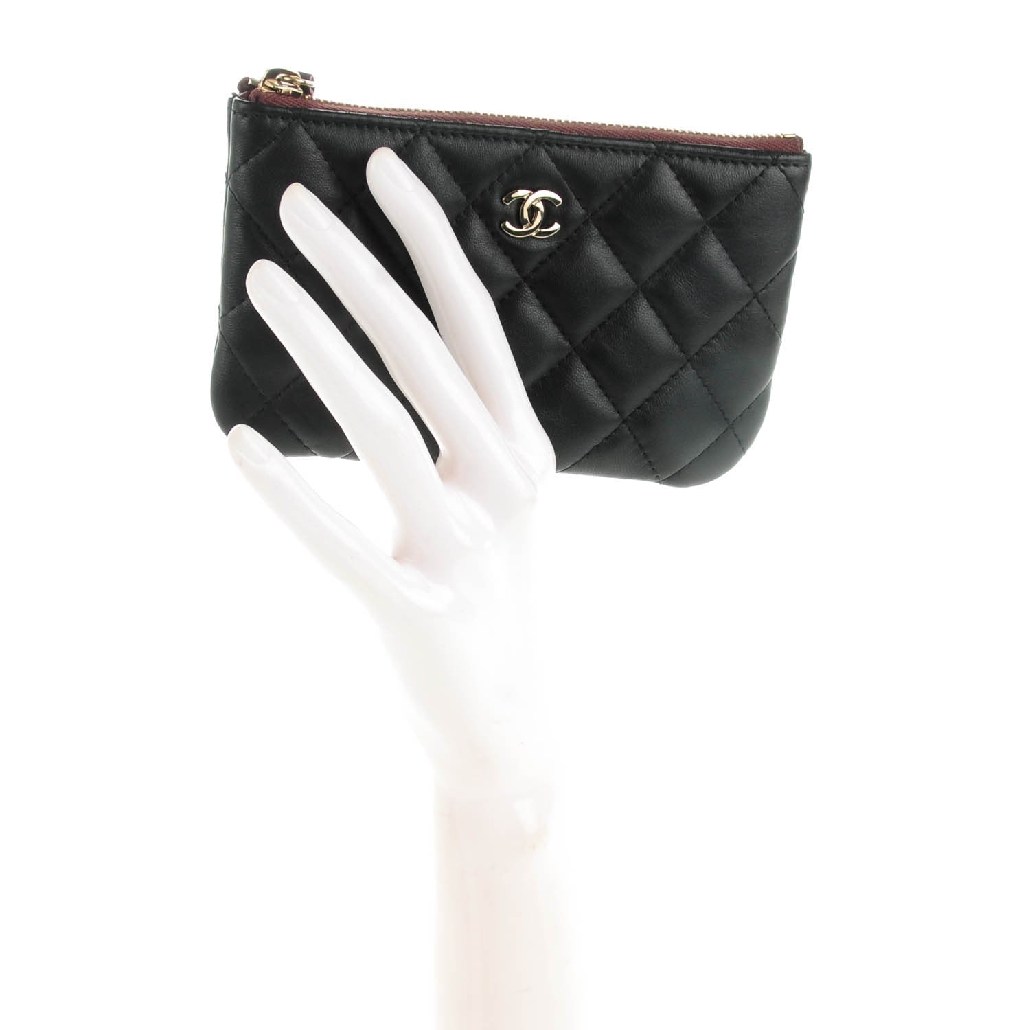 Chanel Lambskin Quilted Small Cosmetic Case Black 2 of 7