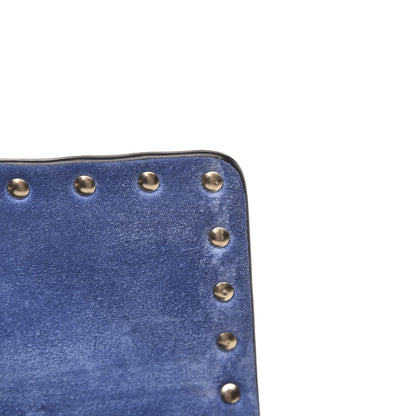 Valentino Garavani Pebbled Calfskin Medium Rockstud Flip Lock Crossbody Bag Baltique 9 of 9