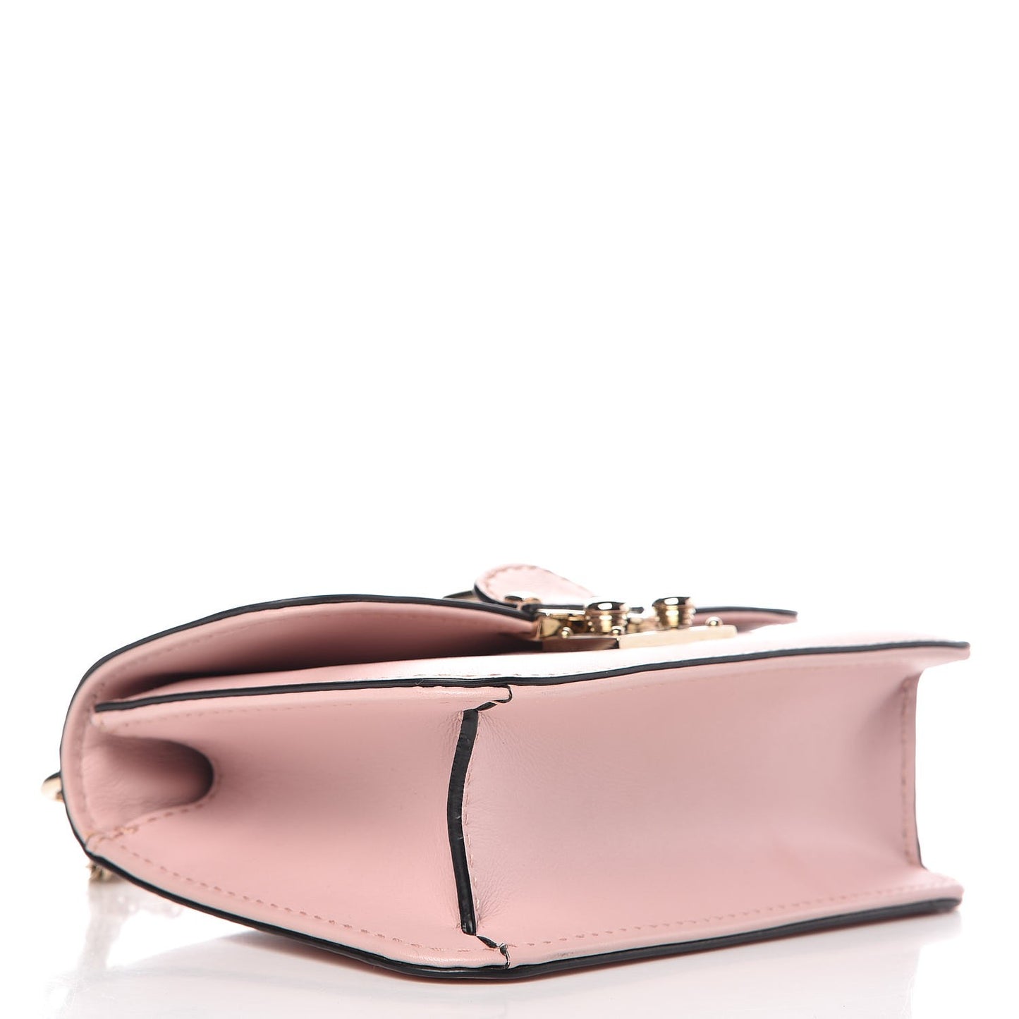 Vitello Mini Glam Lock Rockstud Flap Water Rose