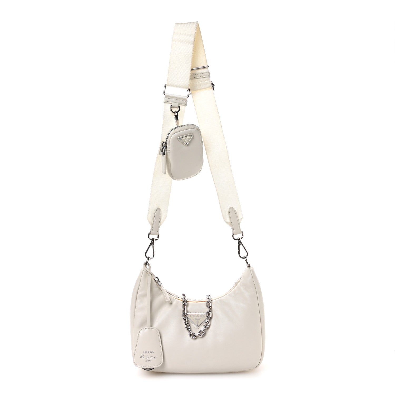 Prada Nappa Soft Padded Re-Edition 2005 Shoulder Bag White 1 of 10