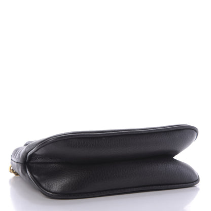 Gucci Pebbled Calfskin Small 1973 Chain Shoulder Bag Black 4 of 11