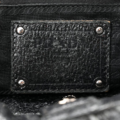 Prada Cervo Stripes Tote Black 6 of 10