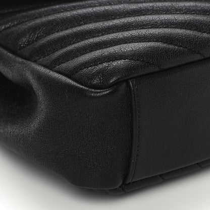 Saint Laurent Sheepskin Matelasse Chevron Monogram Medium College Bag Black 9 of 10