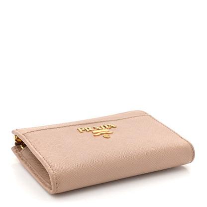 Prada Saffiano Metal Zip Around Keychain Cipria 4 of 11
