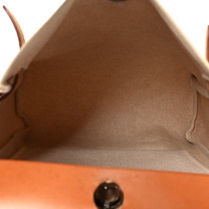 Hermes Toile Vache Calfskin Herbag PM 30 Black Natural 6 of 15