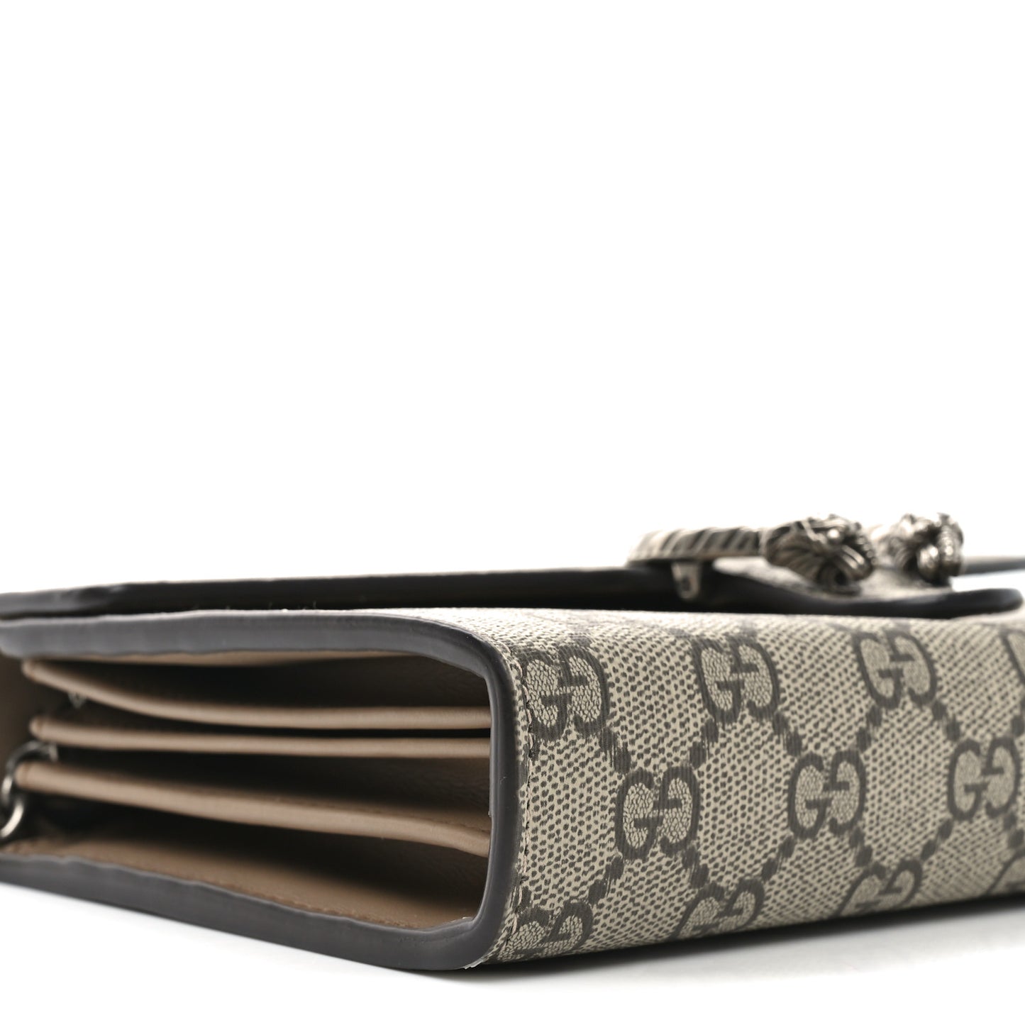 GG Supreme Monogram Mini Dionysus Chain Wallet Beige Taupe