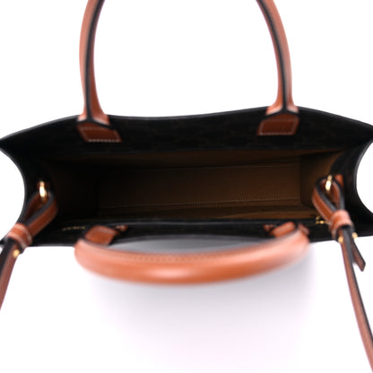 Celine Triomphe Canvas Calfskin Paris Print Small Vertical Cabas Tan 4 of 13