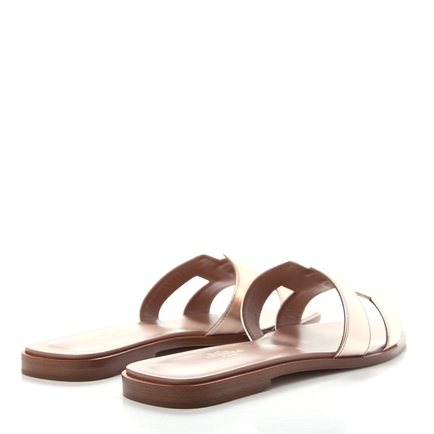 Hermes Metallic Oran Sandals 39 Rose Dore 4 of 10