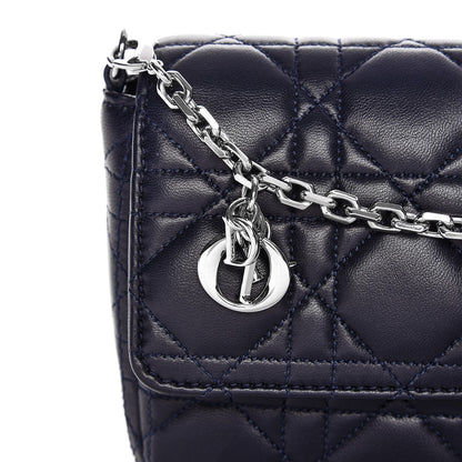 Christian Dior Lambskin Cannage Miss Dior Promenade Pouch Navy Blue 7 of 8