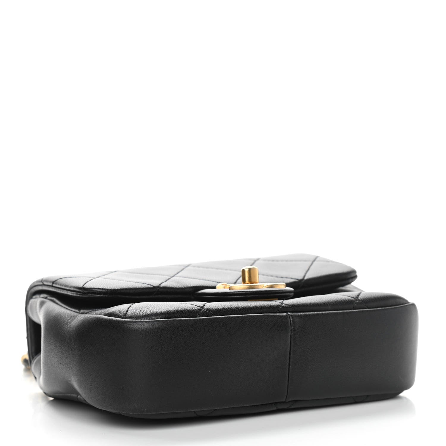 Chanel Lambskin Quilted Small Circular Handle Bag Black 4 of 11