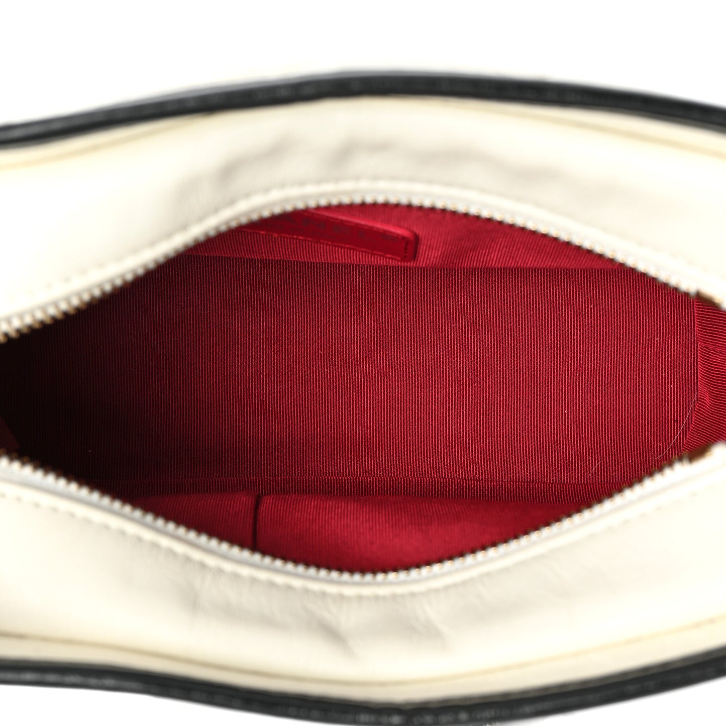 Aged Calfskin Quilted Small Gabrielle Hobo Black White