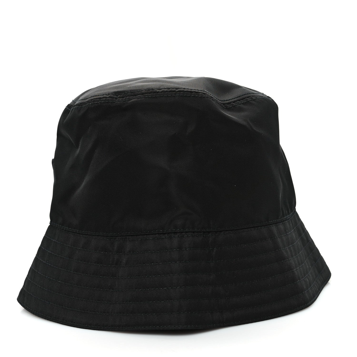 Prada Re-Nylon Rubber Logo Bucket Hat S Black 4 of 8