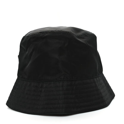 Prada Re-Nylon Rubber Logo Bucket Hat S Black 4 of 8
