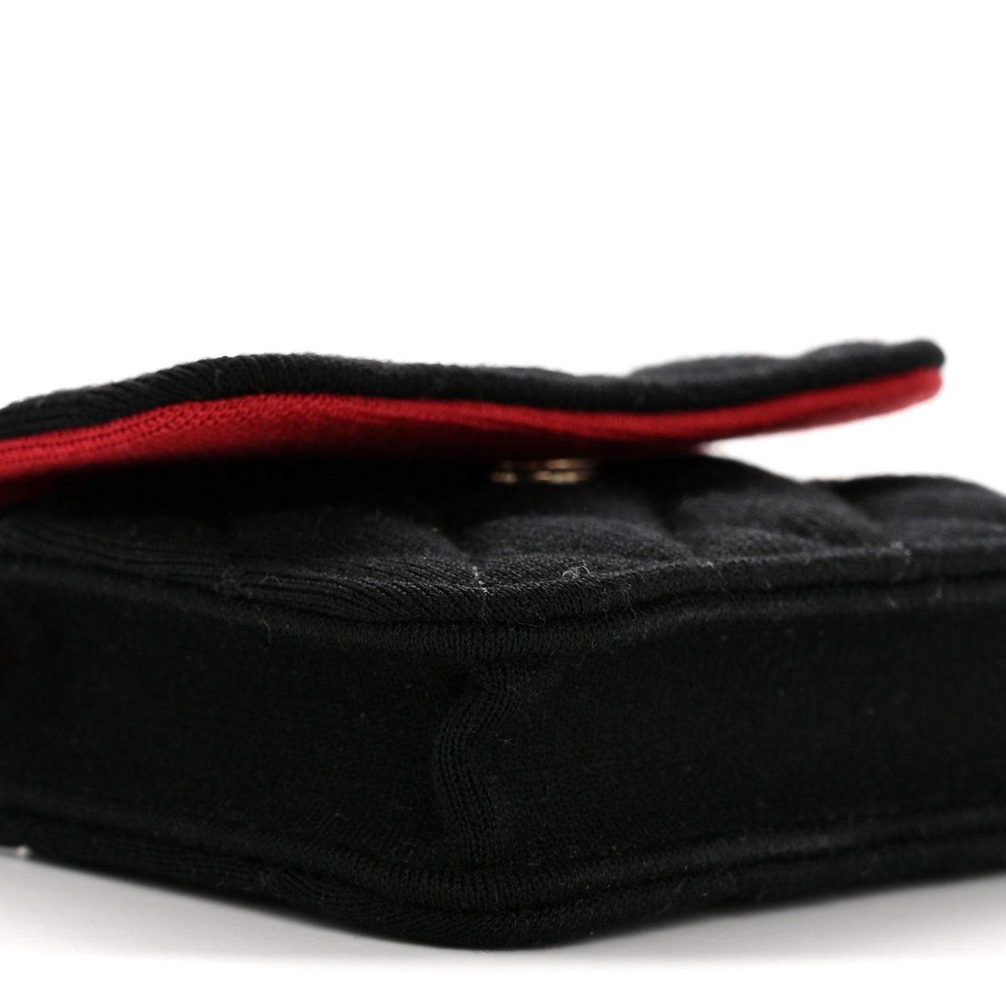 Jersey Quilted Micro Mini Flap Black