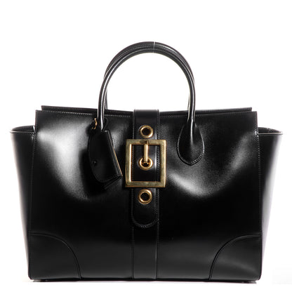 Gucci Calfskin Large Lady Buckle Top Handle Bag Black 1 of 7
