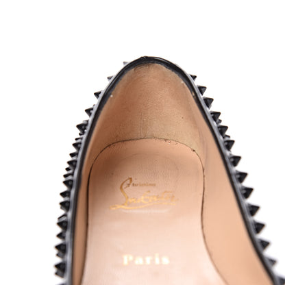 Christian Louboutin Patent Gozul Spikes Flats 37 Black 13 of 19