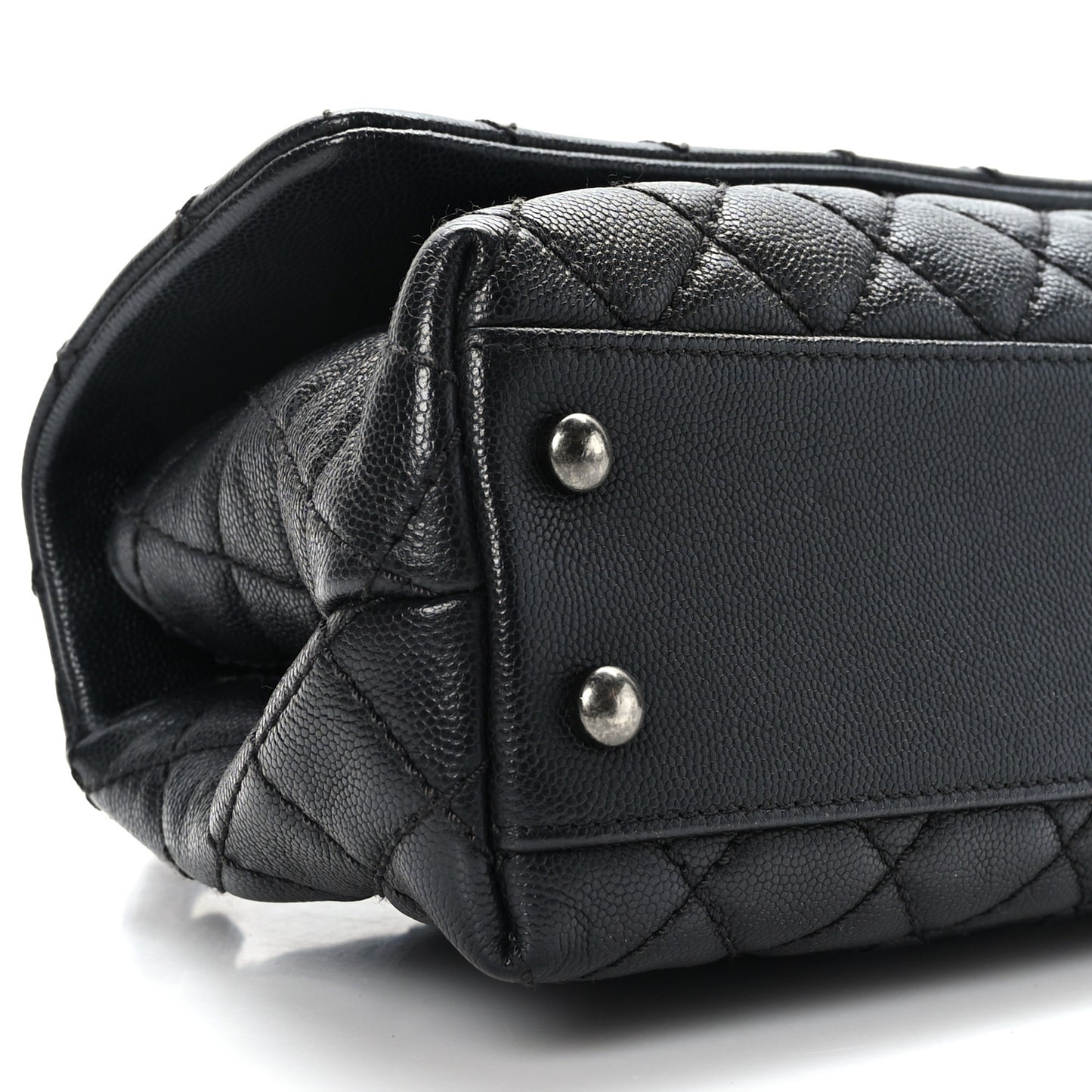 Caviar Quilted Mini Coco Handle Flap Black
