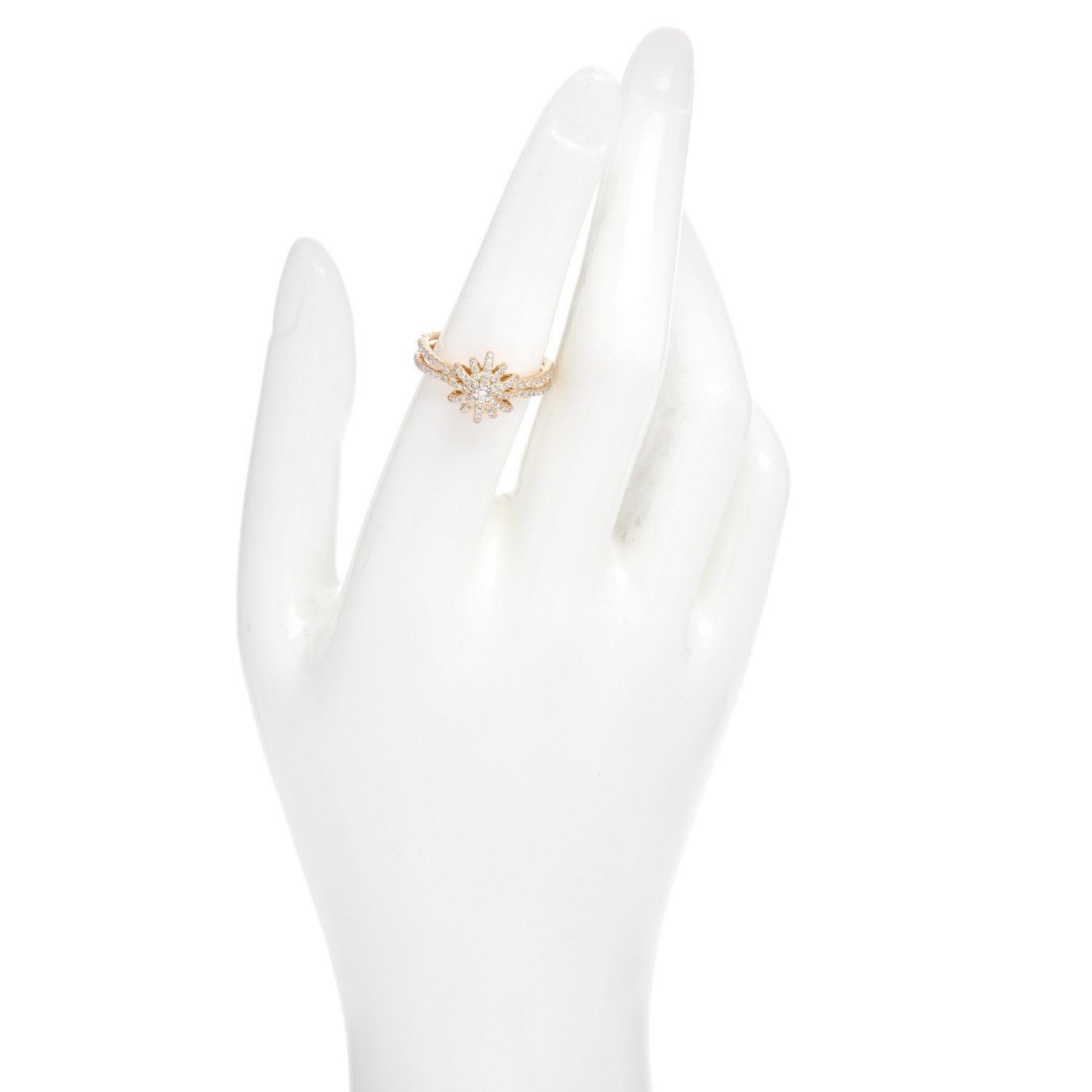 David Yurman 18K Yellow Gold Diamond Starburst Ring 54 6.75 2 of 5