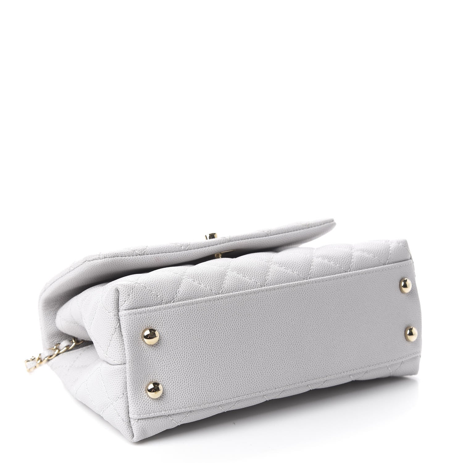 Chanel Caviar Quilted Mini Coco Handle Flap Light Grey 5 of 13