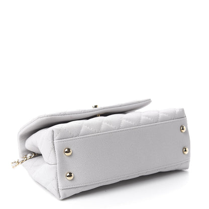 Chanel Caviar Quilted Mini Coco Handle Flap Light Grey 5 of 13